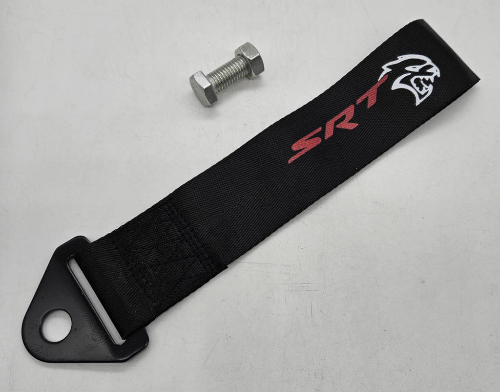 Brand New SRT High Strength Black Tow Towing Strap Hook For Front / REAR BUMPER JDM