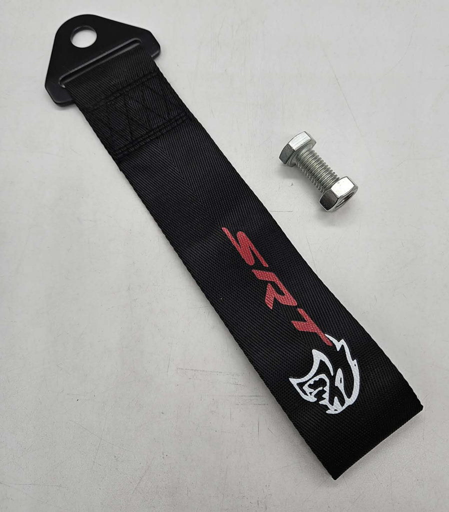 Brand New SRT High Strength Black Tow Towing Strap Hook For Front / REAR BUMPER JDM
