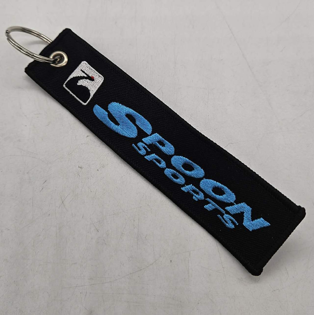 BRAND NEW JDM SPOON SPORTS BLACK DOUBLE SIDE Racing Cell Holders Keychain Universal