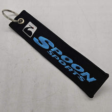 Load image into Gallery viewer, BRAND NEW JDM SPOON SPORTS BLACK DOUBLE SIDE Racing Cell Holders Keychain Universal