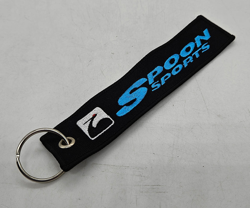 BRAND NEW JDM SPOON SPORTS BLACK DOUBLE SIDE Racing Cell Holders Keychain Universal
