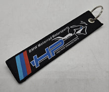 Load image into Gallery viewer, BRAND NEW BMW HP MOTORRAD RACING BLACK DOUBLE SIDE Racing Cell Holders Keychain Universal