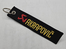 Load image into Gallery viewer, BRAND NEW JDM AKRAPOVIC BLACK DOUBLE SIDE Racing Cell Holders Keychain Universal