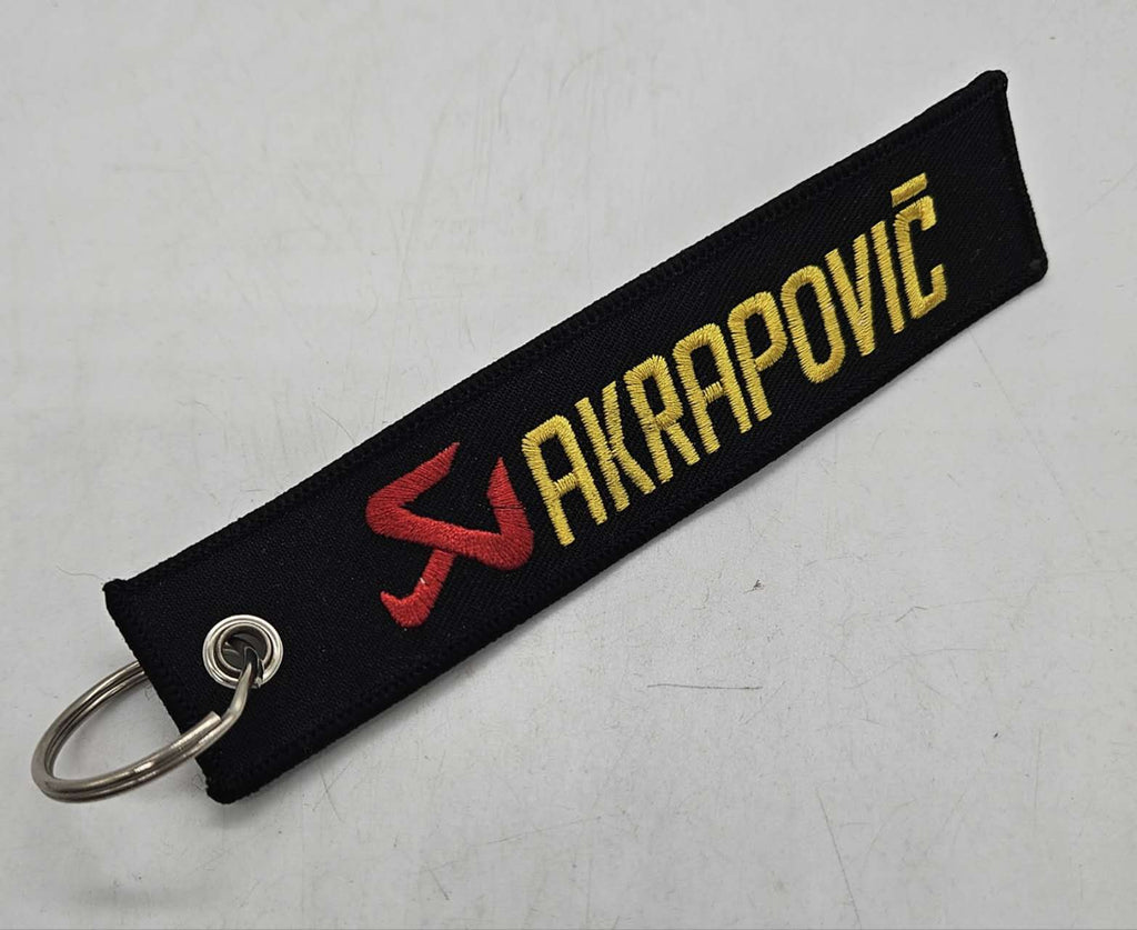 BRAND NEW JDM AKRAPOVIC BLACK DOUBLE SIDE Racing Cell Holders Keychain Universal