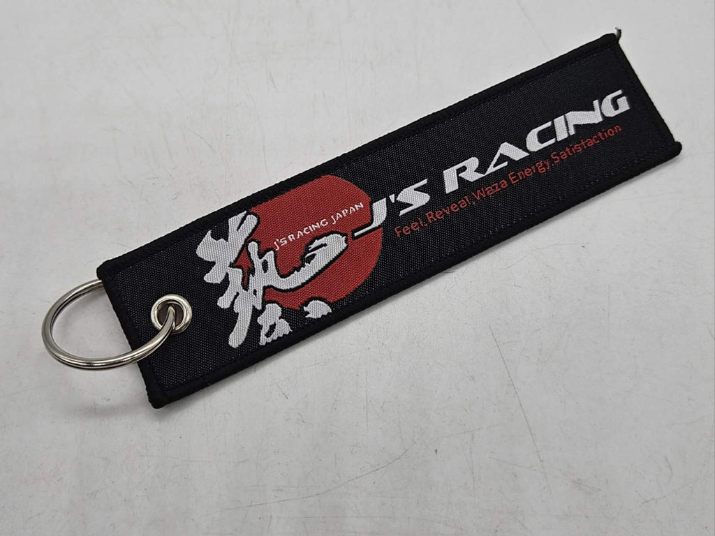 BRAND NEW JDM J'S RACING BLACK DOUBLE SIDE Racing Cell Holders Keychain Universal