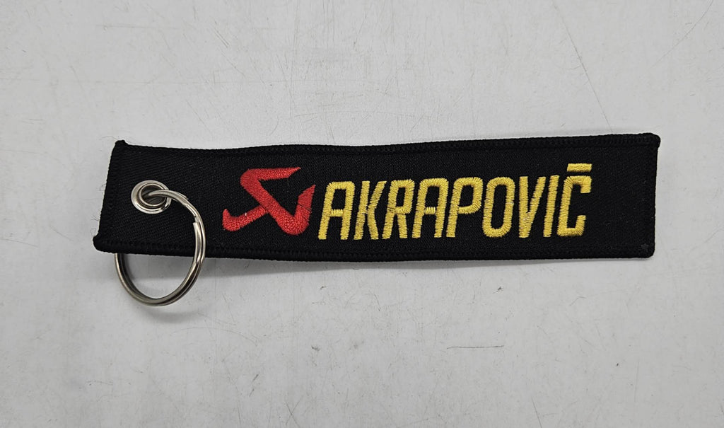 BRAND NEW JDM AKRAPOVIC BLACK DOUBLE SIDE Racing Cell Holders Keychain Universal
