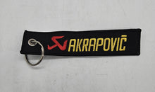 Load image into Gallery viewer, BRAND NEW JDM AKRAPOVIC BLACK DOUBLE SIDE Racing Cell Holders Keychain Universal