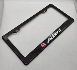 Brand New 1PCS HONDA ACCORD 100% Real Carbon Fiber License Plate Frame Tag Cover Original 3K With Free Caps