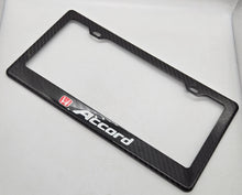 Load image into Gallery viewer, Brand New 1PCS HONDA ACCORD 100% Real Carbon Fiber License Plate Frame Tag Cover Original 3K With Free Caps
