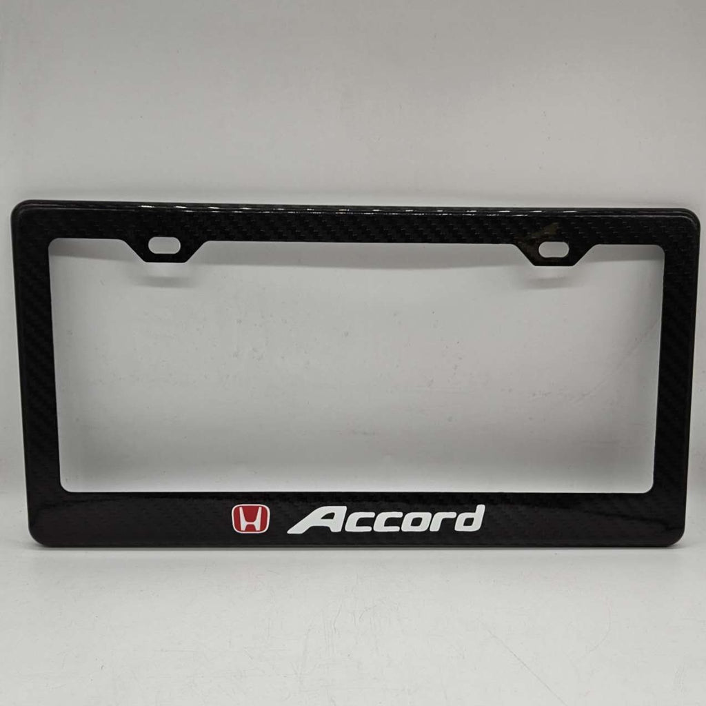 Brand New 1PCS HONDA ACCORD 100% Real Carbon Fiber License Plate Frame Tag Cover Original 3K With Free Caps