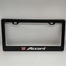Load image into Gallery viewer, Brand New 1PCS HONDA ACCORD 100% Real Carbon Fiber License Plate Frame Tag Cover Original 3K With Free Caps