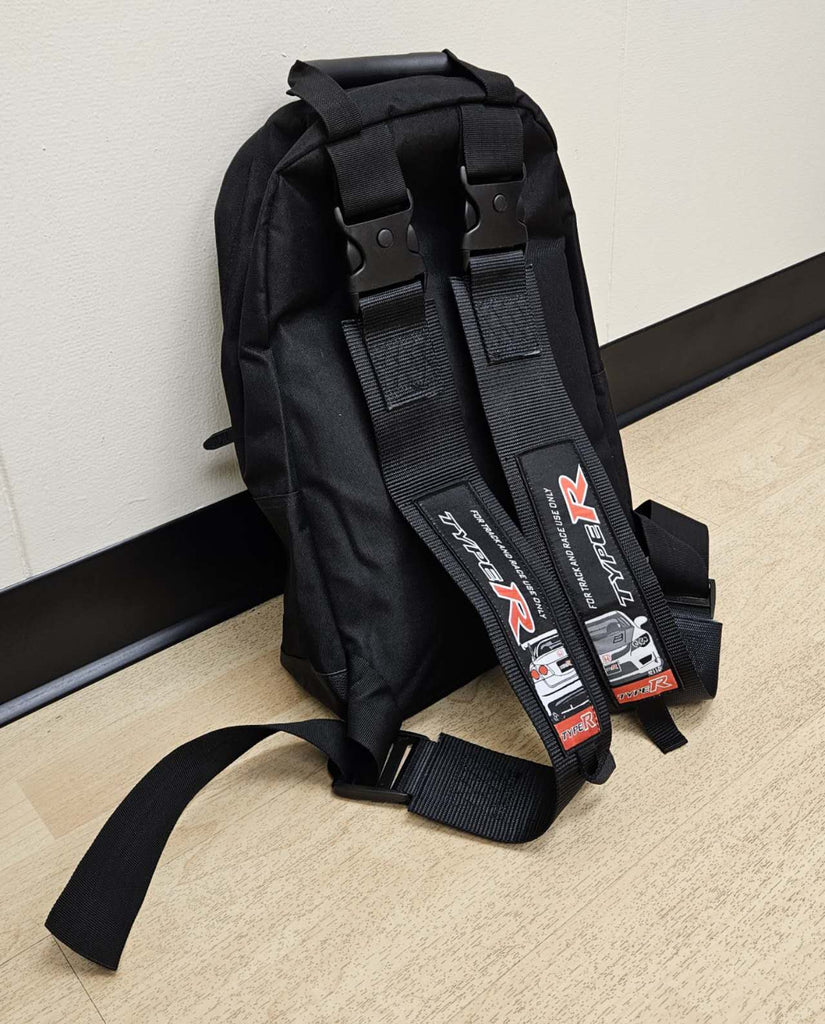Brand New JDM TYPE R Racing Black Harness Detachable Quick Release & Adjustable Shoulder Strap Backpack