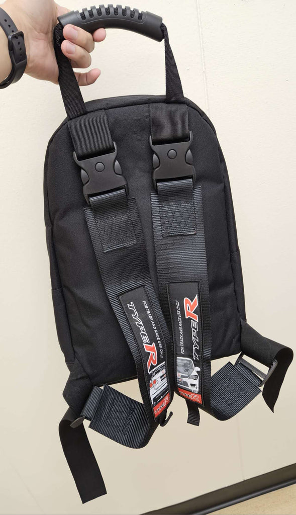 Brand New JDM TYPE R Racing Black Harness Detachable Quick Release & Adjustable Shoulder Strap Backpack