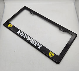 Brand New 1PCS FERRARI 100% Real Carbon Fiber License Plate Frame Tag Cover Original 3K With Free Caps