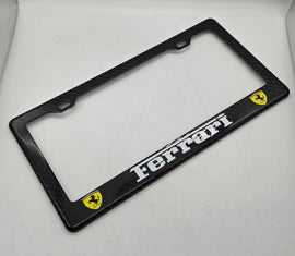 Brand New 1PCS FERRARI 100% Real Carbon Fiber License Plate Frame Tag Cover Original 3K With Free Caps