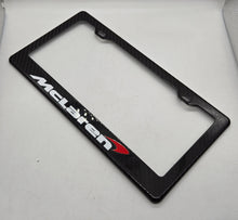 Load image into Gallery viewer, Brand New 1PCS MCLAREN 100% Real Carbon Fiber License Plate Frame Tag Cover Original 3K With Free Caps