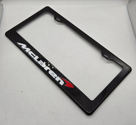 Brand New 1PCS MCLAREN 100% Real Carbon Fiber License Plate Frame Tag Cover Original 3K With Free Caps