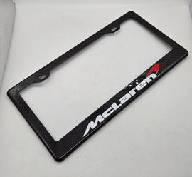 Brand New 1PCS MCLAREN 100% Real Carbon Fiber License Plate Frame Tag Cover Original 3K With Free Caps
