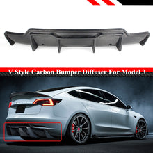 Load image into Gallery viewer, Brand New Tesla Model 3 Sedan 2017-2023 Rear Lower Lip Bumper Diffuser Real Carbon Fiber