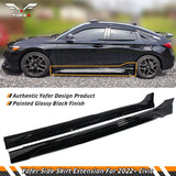 Brand New 2022-2024 Honda Civic Yofer Gloss Black Side Skirt Extension