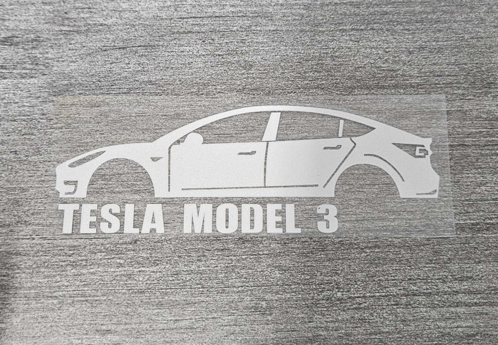 Brand New Tesla Model 3 Car Window Vinyl Decal White Windshield Sticker 2" x4.25
