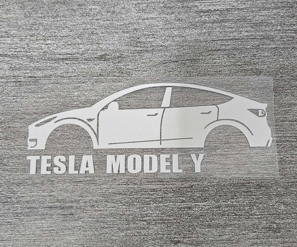 Brand New Tesla Model Y Car Window Vinyl Decal White Windshield Sticker 2" x4.25