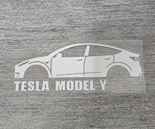 Load image into Gallery viewer, Brand New Tesla Model Y Car Window Vinyl Decal White Windshield Sticker 2&quot; x4.25
