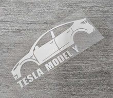 Load image into Gallery viewer, Brand New Tesla Model Y Car Window Vinyl Decal White Windshield Sticker 2&quot; x4.25