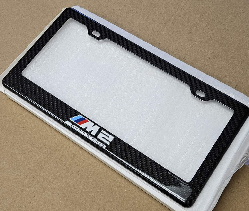 Brand New 1PCS BMW M2 M COMPETITION 100% Real Carbon Fiber License Plate Frame Tag Cover Original 3K With Free Caps