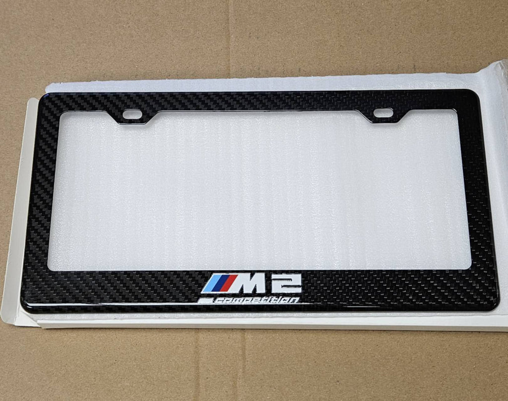 Brand New 1PCS BMW M2 M COMPETITION 100% Real Carbon Fiber License Plate Frame Tag Cover Original 3K With Free Caps