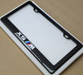 Brand New 1PCS BMW X5 M COMPETITION 100% Real Carbon Fiber License Plate Frame Tag Cover Original 3K With Free Caps