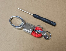 Load image into Gallery viewer, Brand New Chevrolet Small Red BV STYLE CALF Braided Leather Strap Keychain Keyring