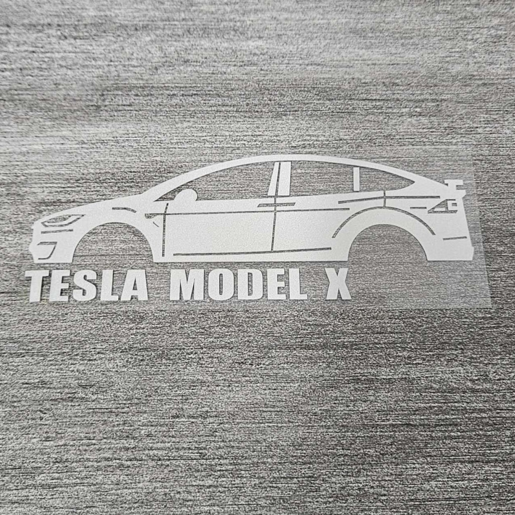 Brand New Tesla Model X Car Window Vinyl Decal White Windshield Sticker 2" x4.25