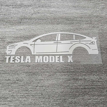 Load image into Gallery viewer, Brand New Tesla Model X Car Window Vinyl Decal White Windshield Sticker 2&quot; x4.25