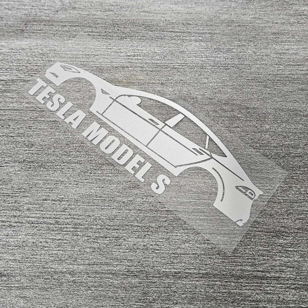 Brand New Tesla Model S Car Window Vinyl Decal White Windshield Sticker 2" x4.25