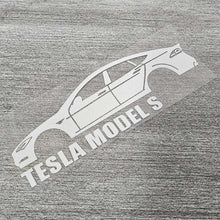 Load image into Gallery viewer, Brand New Tesla Model S Car Window Vinyl Decal White Windshield Sticker 2&quot; x4.25