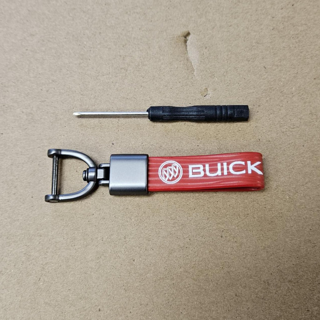 Brand New Buick Red Leather Strap Keychain Keyring