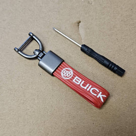 Brand New Buick Red Leather Strap Keychain Keyring