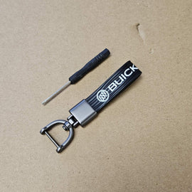 Brand New Buick Black Leather Strap Keychain Keyring
