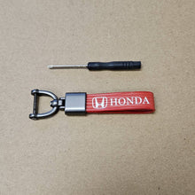 Load image into Gallery viewer, Brand New Honda Red Leather Strap Keychain Keyring