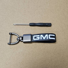 Load image into Gallery viewer, Brand New GMC Black Leather Strap Keychain Keyring