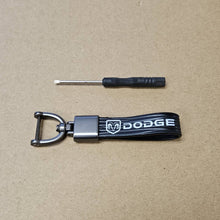 Load image into Gallery viewer, Brand New Dodge Black Leather Strap Keychain Keyring