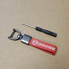 Load image into Gallery viewer, Brand New Dodge Red Leather Strap Keychain Keyring