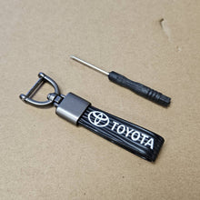 Load image into Gallery viewer, Brand New Toyota Black Leather Strap Keychain Keyring