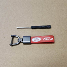 Load image into Gallery viewer, Brand New Ford Red Leather Strap Keychain Keyring