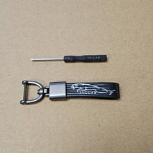 Load image into Gallery viewer, Brand New Jaguar Black Leather Strap Keychain Keyring