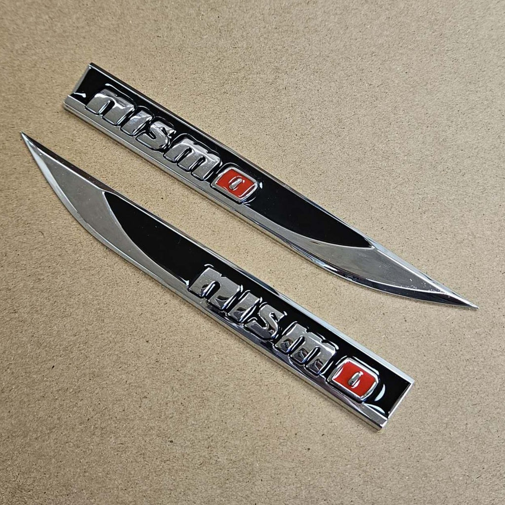 Brand New 2PCS Nismo Black Metal Emblem Car Trunk Side Wing Fender Decal Badge Sticker