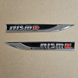 Brand New 2PCS Nismo Black Metal Emblem Car Trunk Side Wing Fender Decal Badge Sticker