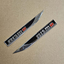 Load image into Gallery viewer, Brand New 2PCS Nismo Black Metal Emblem Car Trunk Side Wing Fender Decal Badge Sticker