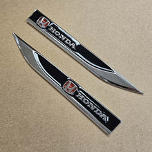 Load image into Gallery viewer, Brand New 2PCS Honda Black Metal Emblem Car Trunk Side Wing Fender Decal Badge Sticker